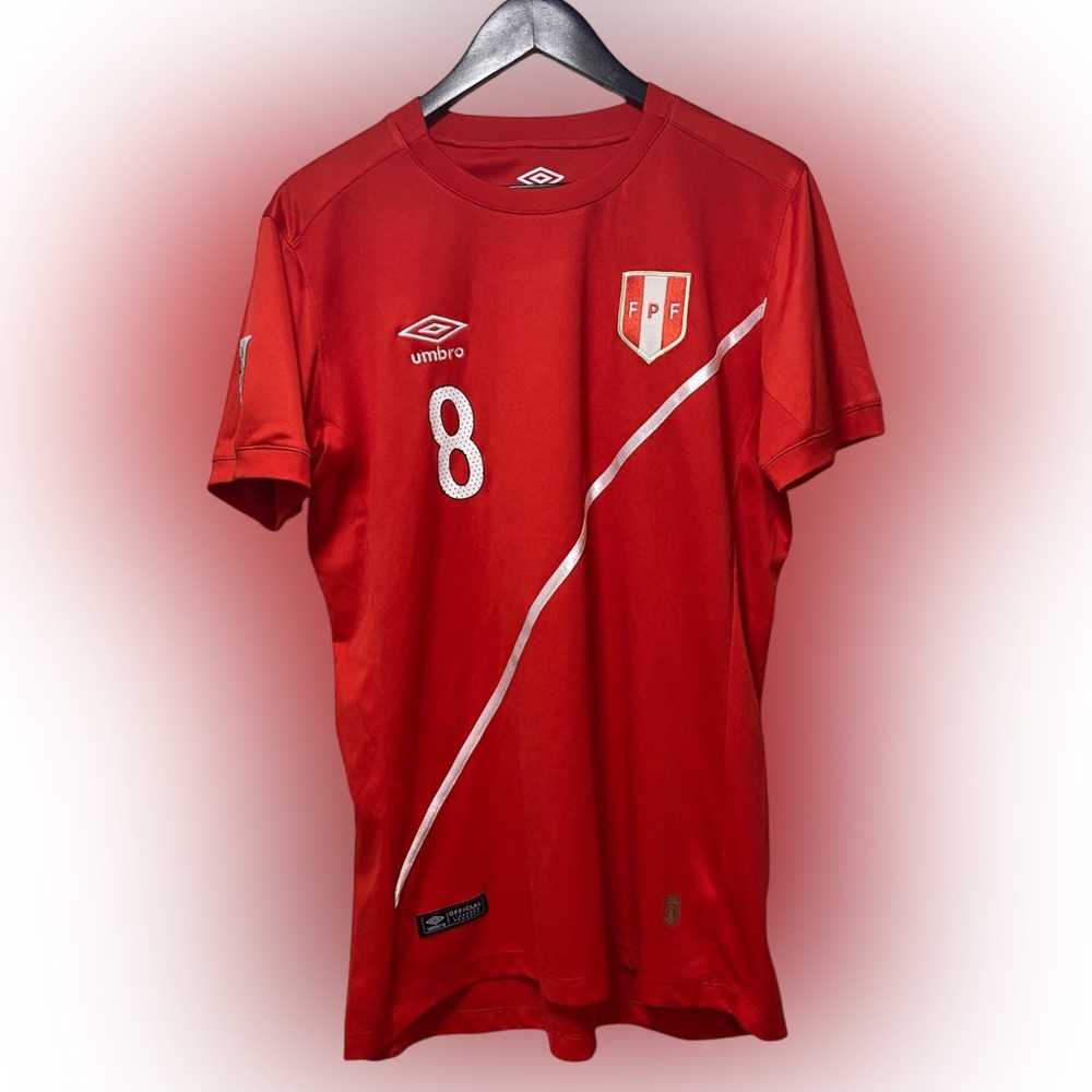 Umbro Peru National Soccer Team 2015 Copa America Jersey Size Large #8 Cuerva